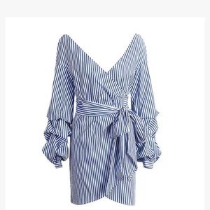 Off-the-shoulder wrap dress